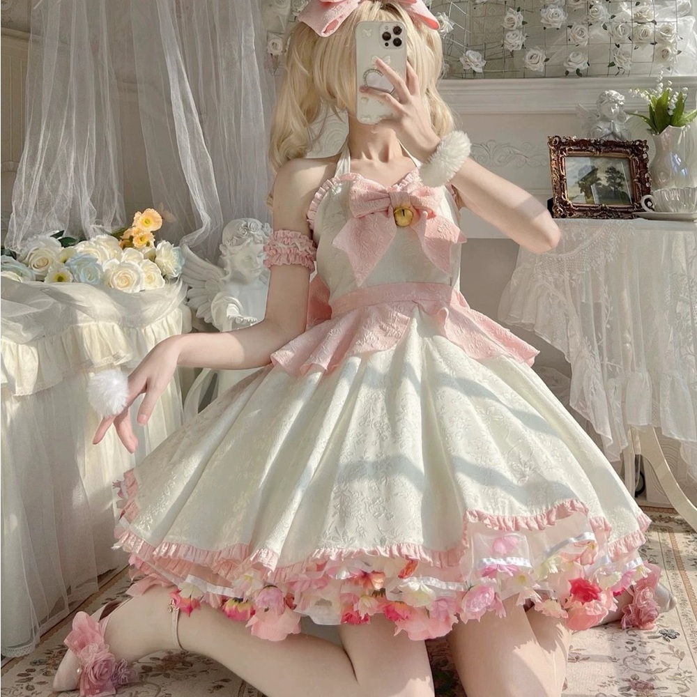 Elegant Pink and White Dress